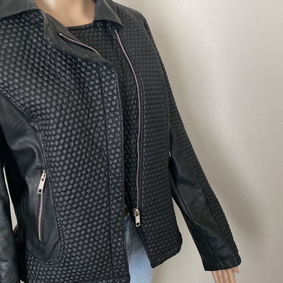 ii Sisters Zip-Up Moto Faux Leather & Faux Fur Jacket - Picture 11 of 16